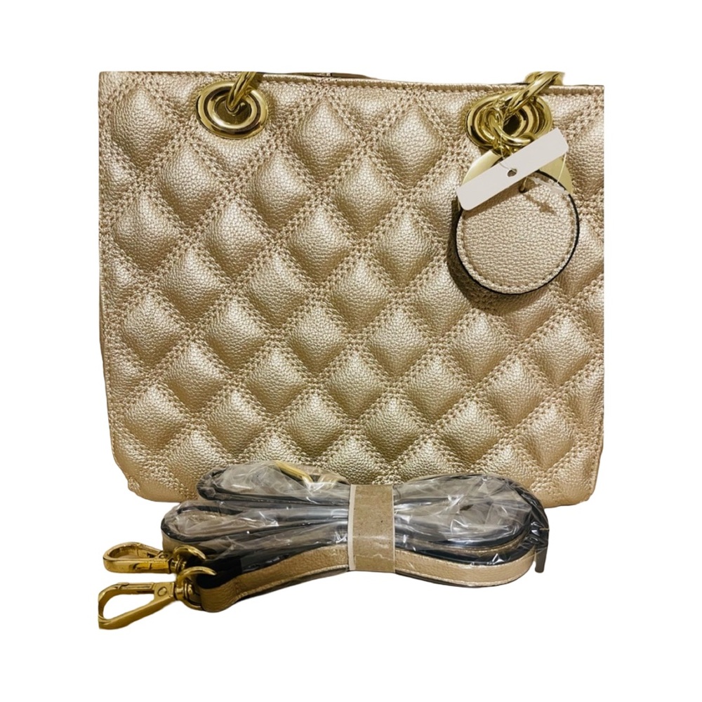 Elegant Gold Quilted Mini Bag - Picture 4 of 8